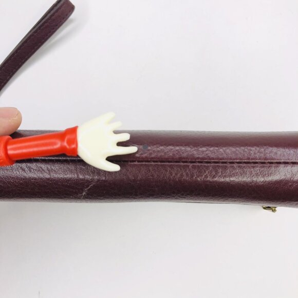 Fossil Wallet Women Oxblood Pebble Leather Clutch Zip Credit Card Cash Coin
